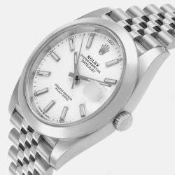 Rolex Datejust White Dial Steel Men's Watch 41.0 mm