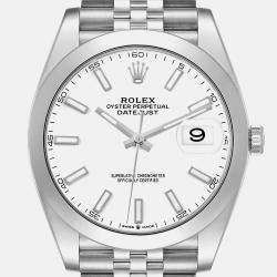 Rolex Datejust White Dial Steel Men's Watch 41.0 mm