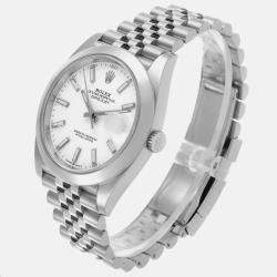 Rolex Datejust White Dial Steel Men's Watch 41.0 mm