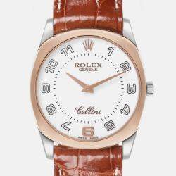 Rolex White 18k White Gold Cellini Danaos 4233 Manual Winding Men's Wristwatch 34 mm