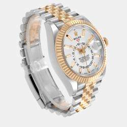 Rolex Sky Dweller Yellow Gold Steel White Dial Men's Watch 326933