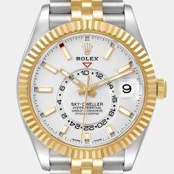 Rolex Sky Dweller Yellow Gold Steel White Dial Men's Watch 326933