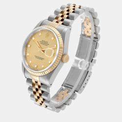 Rolex Datejust Steel Yellow Gold Diamond Dial Men's Watch 36.0 mm