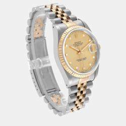 Rolex Datejust Steel Yellow Gold Diamond Dial Men's Watch 36.0 mm