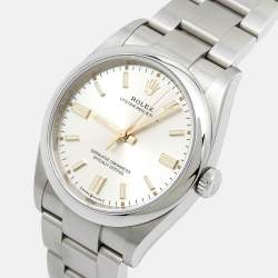 Pre Owned Rolex Silver Oystersteel Oyster Perpetual M126000-0008 Women's Wristwatch 36 mm