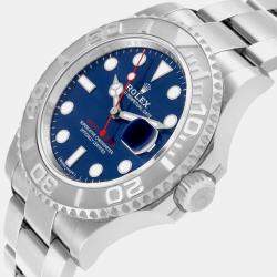 Rolex Yachtmaster Steel Platinum Bezel Blue Dial Men's Watch 116622 40 mm