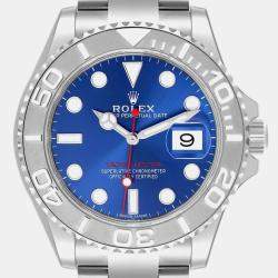 Rolex Yachtmaster Steel Platinum Bezel Blue Dial Men's Watch 116622 40 mm