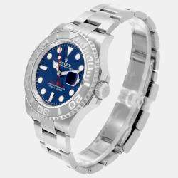 Rolex Yachtmaster Steel Platinum Bezel Blue Dial Men's Watch 116622 40 mm