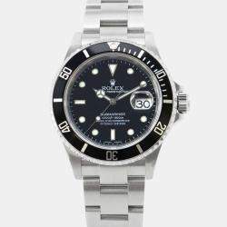 Rolex Stainless Steel Black Dial Submariner Date Watch 40 mm