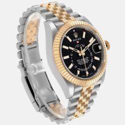 Rolex Sky Dweller Steel Yellow Gold Black Dial Mens Watch 326933  