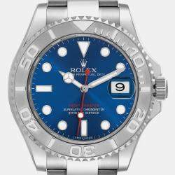 Rolex Yachtmaster Steel Platinum Bezel Blue Dial Mens Watch 116622  