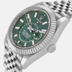 Rolex Sky-Dweller Steel White Gold Mint Green Dial Men's Watch 42.0 mm