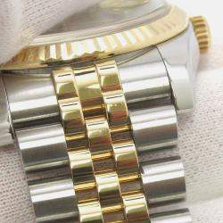 Rolex Brown 18K Yellow Gold Stainless Steel Datejust Automatic Men's Wristwatch 36 mm