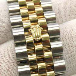 Rolex Brown 18K Yellow Gold Stainless Steel Datejust Automatic Men's Wristwatch 36 mm