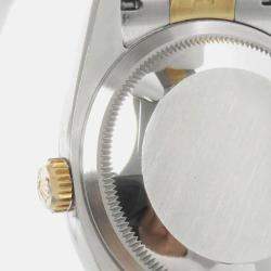 Rolex Brown 18K Yellow Gold Stainless Steel Datejust Automatic Men's Wristwatch 36 mm
