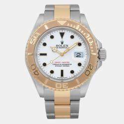 Rolex White 18k Yellow Gold Stainless Steel Yacht-Master 16623 Automatic Men's Wristwatch 40 mm