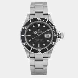 Rolex Black Stainless Steel Submariner 16610 Automatic Men's Wristwatch 40mm
