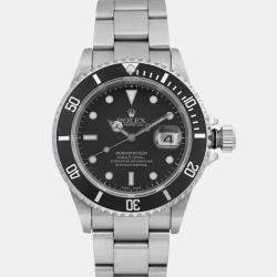 Rolex Black Stainless Steel Submariner 16610 Automatic Men's Wristwatch 40mm
