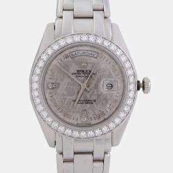 Rolex Meteorit Diamond Platinum Day-Date Automatic Men's Wristwatch 39 mm