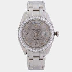 Rolex Meteorit Diamond Platinum Day-Date Automatic Men's Wristwatch 39 mm