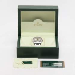 Pre Owned Rolex Silver Stainless Steel Oyster Perpetual M116000 Men's Wristwatch 36 mm