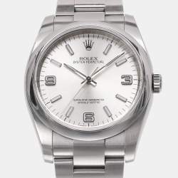 Pre Owned Rolex Silver Stainless Steel Oyster Perpetual M116000 Men's Wristwatch 36 mm