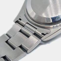 Rolex White Stainless Steel Oyster Perpetual Date 15200 Automatic Men's Wristwatch 34 mm