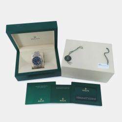 Rolex Blue 18k White Gold Stainless Steel Sky-Dweller 336934 Automatic Men's Wristwatch 42 mm