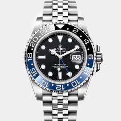 Rolex Black Stainless Steel GMT Master II Automatic Men's Wristwatch 40 mm