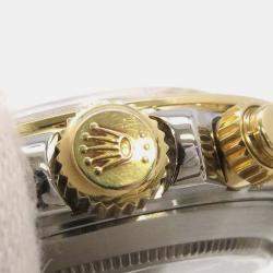 Rolex White 18k Yellow Gold Stainless Steel Cosmograph Daytona Automatic Men's Wristwatch 40 mm