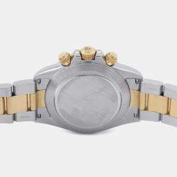 Rolex White 18k Yellow Gold Stainless Steel Cosmograph Daytona Automatic Men's Wristwatch 40 mm