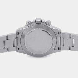 Rolex White Stainless Steel Cosmograph Daytona Automatic Men's Wristwatch 40 mm