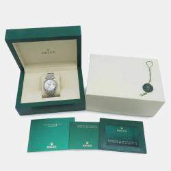Rolex Silver 18k White Gold Stainless Steel Datejust Automatic Men's Wristwatch 36 mm