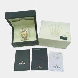 Rolex Champagne 18k Yellow Gold Stainless Steel Datejust  Automatic Men's Wristwatch 36 mm