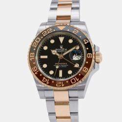 Rolex Black 18k Rose Gold Stainless Steel GMT-Master II Automatic Men's Wristwatch 40 mm