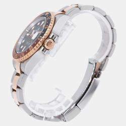 Rolex Black 18k Rose Gold Stainless Steel GMT-Master II Automatic Men's Wristwatch 40 mm