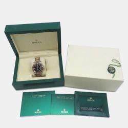 Rolex Black 18k Rose Gold Stainless Steel GMT-Master II Automatic Men's Wristwatch 40 mm