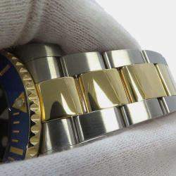 Rolex Blue 18k Yellow Gold Stainless Steel Submariner Automatic Men's Wristwatch 40 mm