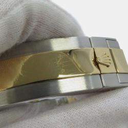 Rolex Blue 18k Yellow Gold Stainless Steel Submariner Automatic Men's Wristwatch 40 mm