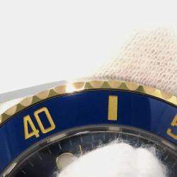 Rolex Blue 18k Yellow Gold Stainless Steel Submariner Automatic Men's Wristwatch 41 mm