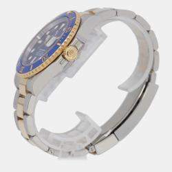 Rolex Blue 18k Yellow Gold Stainless Steel Submariner Automatic Men's Wristwatch 41 mm