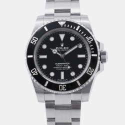 Rolex Black Stainless Steel Submariner Automatic Men's Wristwatch 40 mm