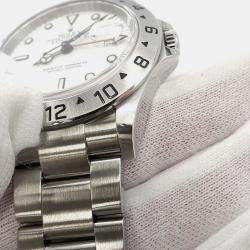 Rolex White Stainless Steel Explorer II 16570 Automatic Men's Wristwatch 40 mm