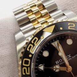 Rolex Black 18k Yellow Gold Stainless Steel GMT-Master II 126713GRNR Automatic Men's Wristwatch 40 mm