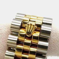 Pre Owned Rolex Champagne 18k Yellow Gold Stainless Steel, Diamond Datejust 116233 Automatic Men's Wristwatch 36 mm