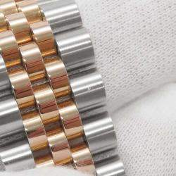 Rolex Black 18k Rose Gold Stainless Steel Datejust Automatic Men's Wristwatch 36 mm
