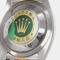 Rolex Black 18k Rose Gold Stainless Steel Datejust Automatic Men's Wristwatch 36 mm