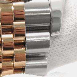 Rolex Black 18k Rose Gold Stainless Steel Datejust Automatic Men's Wristwatch 36 mm
