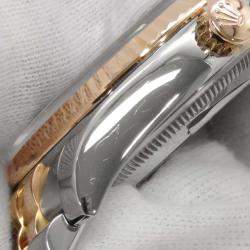 Rolex Black 18k Rose Gold Stainless Steel Datejust Automatic Men's Wristwatch 36 mm