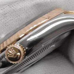 Rolex Black 18k Rose Gold Stainless Steel Datejust Automatic Men's Wristwatch 36 mm